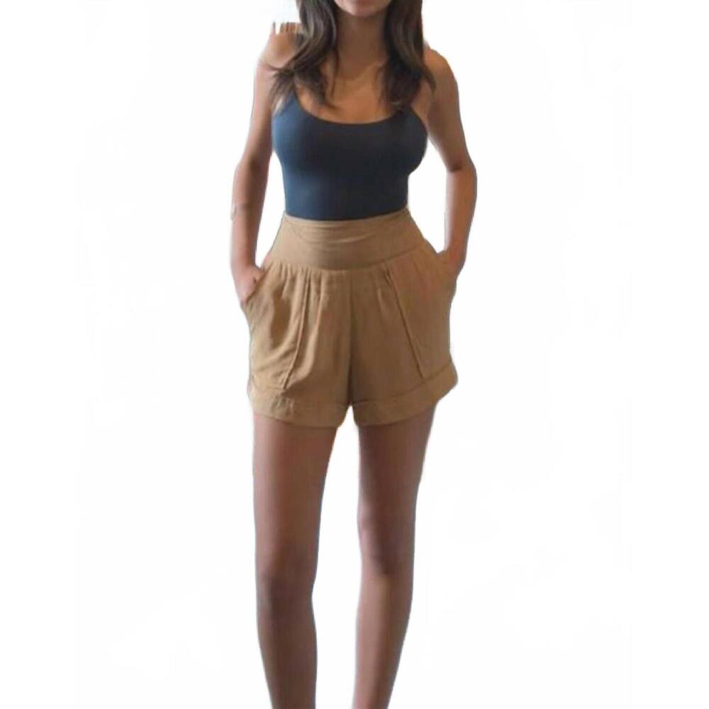 NEW KHUSH kanae wide waistband shorts in solid lark